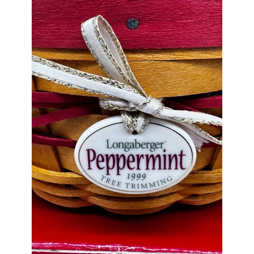 Longaberger Tree Trimming Collection 1999 Mini Basket Peppermint